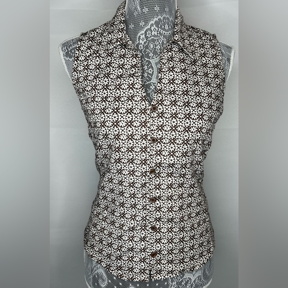 Jones New York Signature Womens Sleeveless top tie back Summer Hippie Boho Sun
